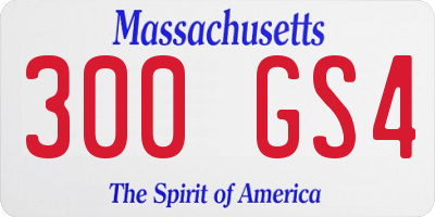 MA license plate 300GS4