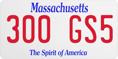 MA license plate 300GS5