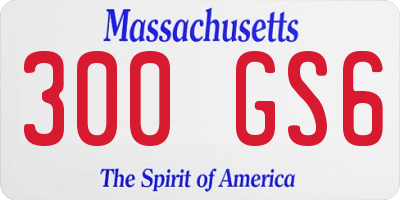 MA license plate 300GS6