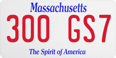 MA license plate 300GS7