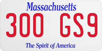MA license plate 300GS9
