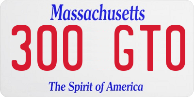 MA license plate 300GT0