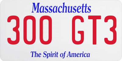 MA license plate 300GT3