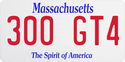 MA license plate 300GT4