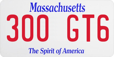 MA license plate 300GT6