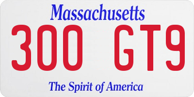 MA license plate 300GT9