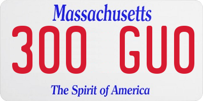 MA license plate 300GU0