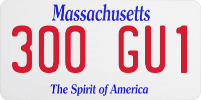 MA license plate 300GU1
