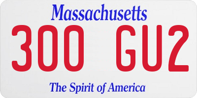 MA license plate 300GU2