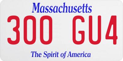 MA license plate 300GU4