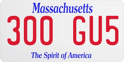 MA license plate 300GU5