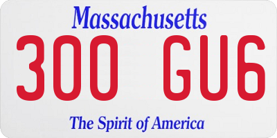 MA license plate 300GU6