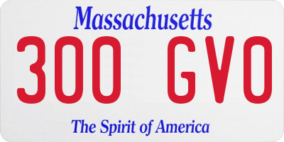 MA license plate 300GV0