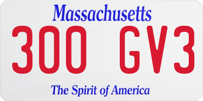 MA license plate 300GV3