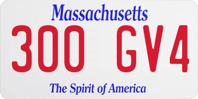 MA license plate 300GV4