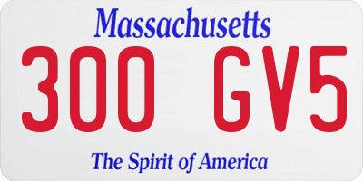 MA license plate 300GV5
