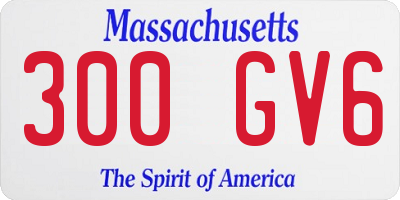 MA license plate 300GV6