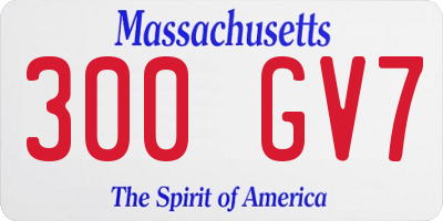 MA license plate 300GV7