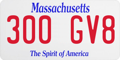MA license plate 300GV8