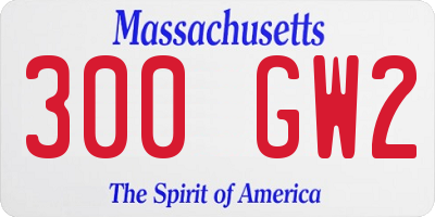 MA license plate 300GW2