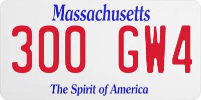 MA license plate 300GW4
