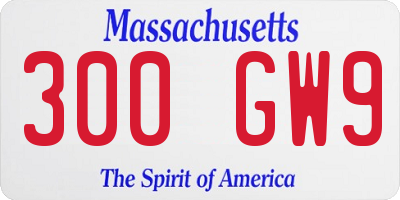 MA license plate 300GW9