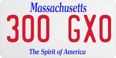MA license plate 300GX0
