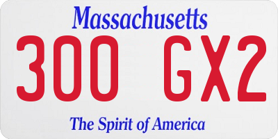 MA license plate 300GX2