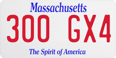 MA license plate 300GX4