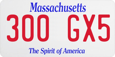 MA license plate 300GX5