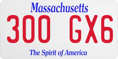 MA license plate 300GX6