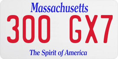 MA license plate 300GX7