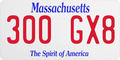 MA license plate 300GX8