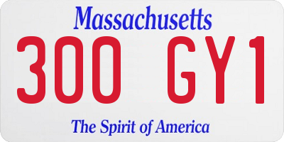 MA license plate 300GY1