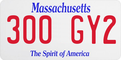 MA license plate 300GY2