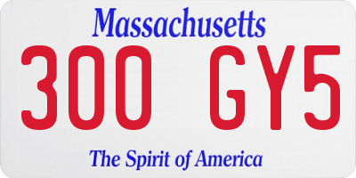 MA license plate 300GY5