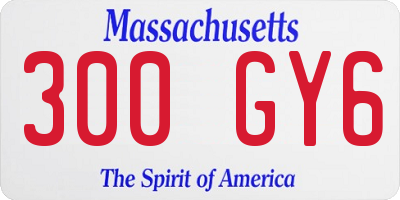 MA license plate 300GY6
