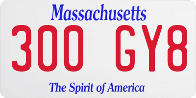 MA license plate 300GY8