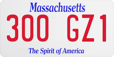 MA license plate 300GZ1