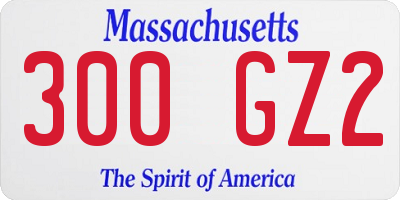 MA license plate 300GZ2