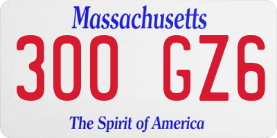 MA license plate 300GZ6