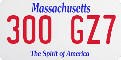 MA license plate 300GZ7