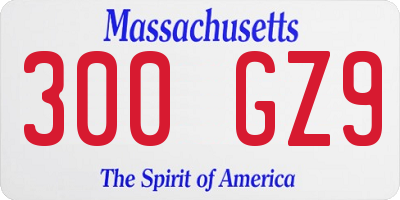 MA license plate 300GZ9