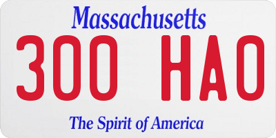 MA license plate 300HA0