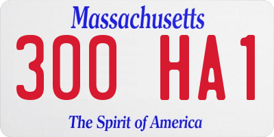 MA license plate 300HA1