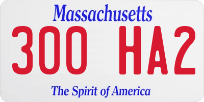 MA license plate 300HA2