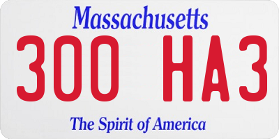 MA license plate 300HA3
