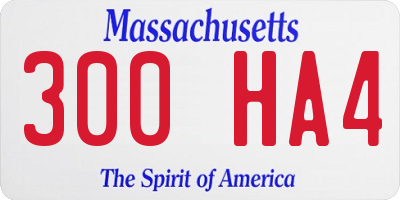 MA license plate 300HA4