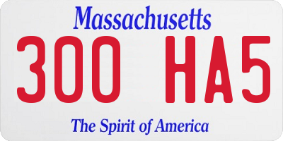 MA license plate 300HA5