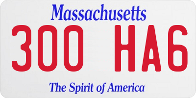 MA license plate 300HA6